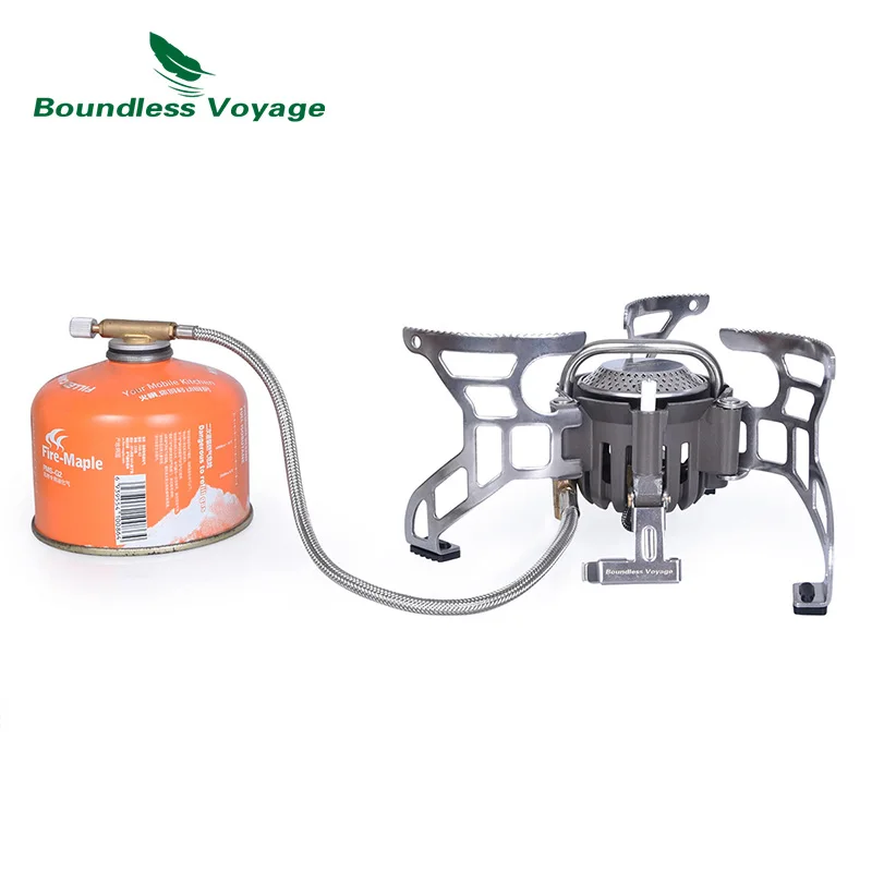 Boundless Voyage 3500W Camp Gas Stove Outdoor Foldable Cooking Kit Camping Food Cooker Portable Lightweight High Power Stove