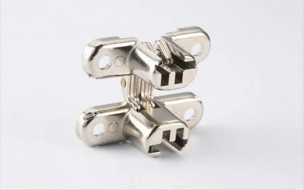 Golden silver cross-shaped hidden folding hinge folding door hinge