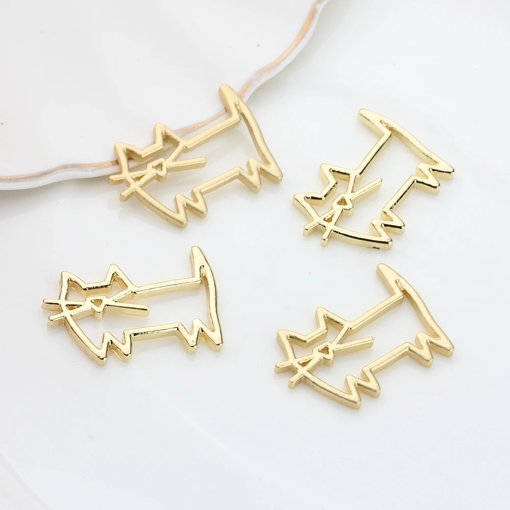 6pcs/lot Zinc Alloy Matte  Cat Cartoon Animals Charms Pendant For DIY Fashion Jewelry Making Finding Accessories