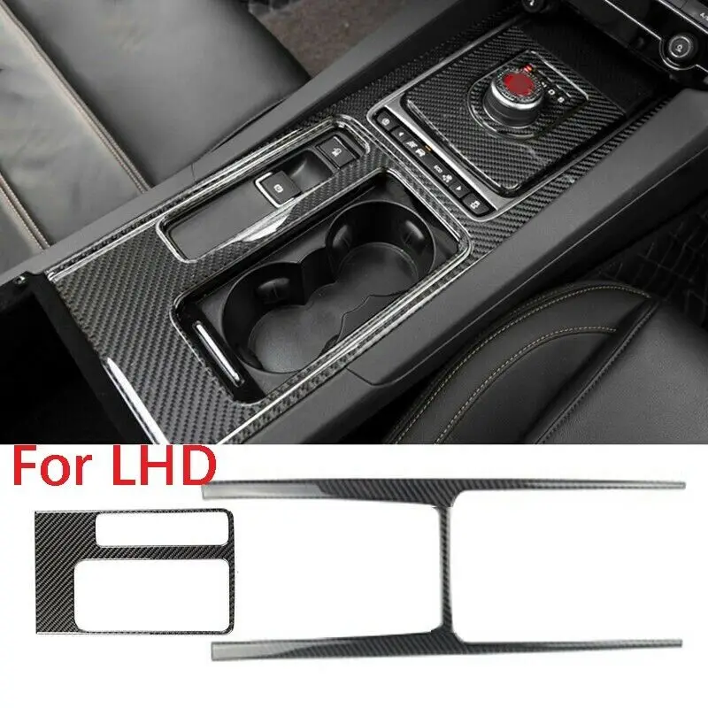 

Carbon Fiber Gear panel Trim Cup Cover For Jaguar F-PACE X761 XE X760 XF X260