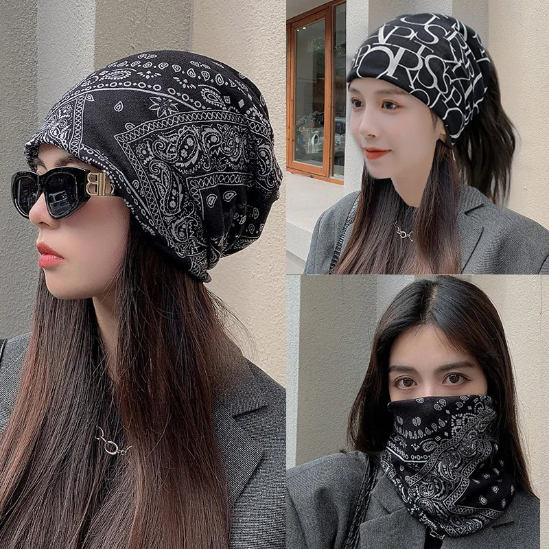 Winter Women Hat Warm Beanie Hats Cap Turban Tube Bandana Headband Outdoor Head Face Scarf Neck Warmer Collar Headwear Kerchief