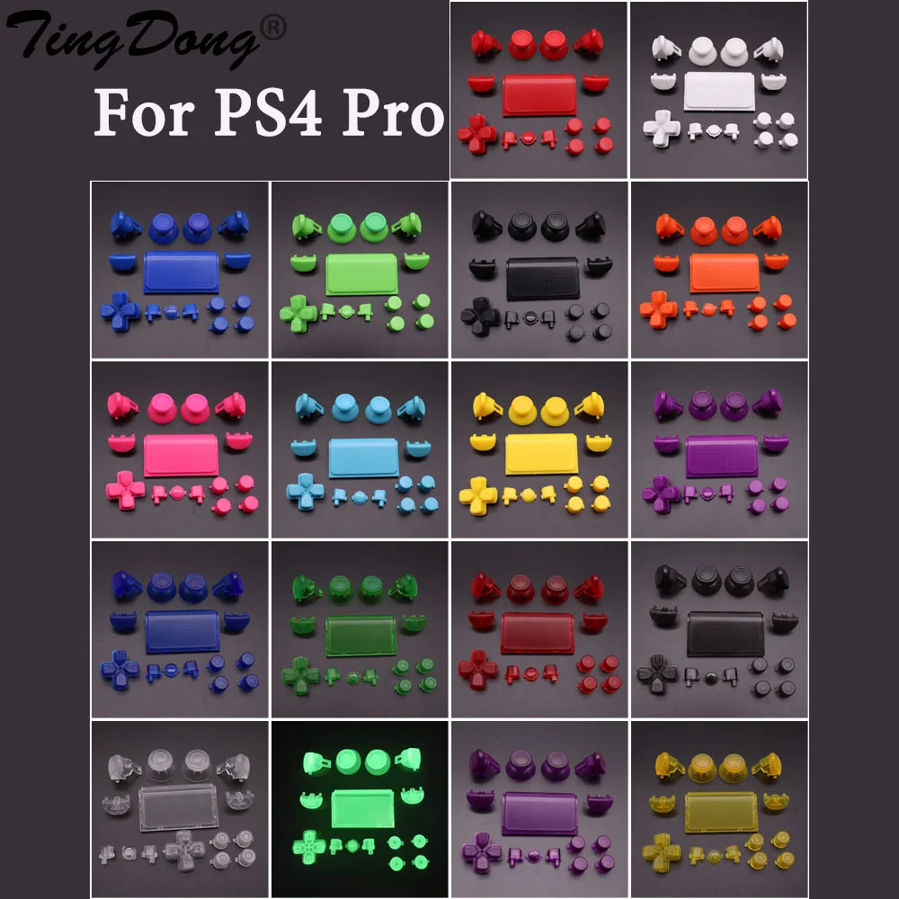 1set 18colors Full Set Joysticks D-pad R1 L1 R2 L2 Direction Key AB XY Buttons For  PS4 Pro JDS 040 JDM 040 Controllers