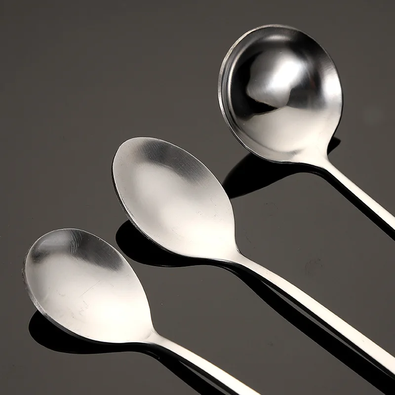 Long Handle Stainless Steel Stirring Spoon Silver Gourd Cutlery Ice Cream Coffee Teaspoons Kitchen Tableware Bar Accessories