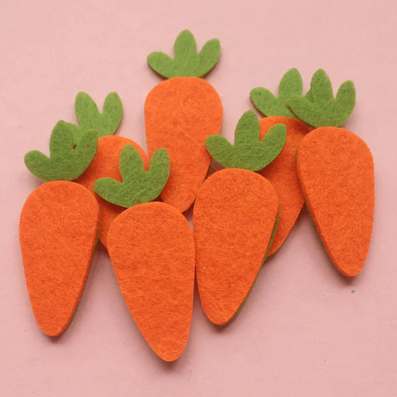 20pcs Carrot Fetls for Bunny Easter Cute Felt Appliques DIY Hair Accessories