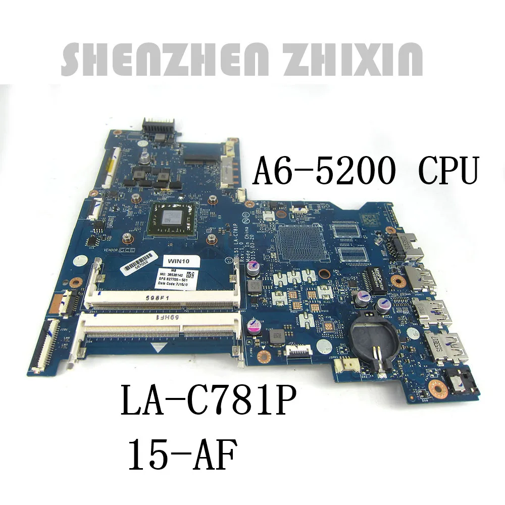 

yourui For HP 15-AF 15-AF131DX Laptop Motherboard W/A6-5200 CPU 827705-501 827705-001 ABL51 LA-C781P 100% Tested