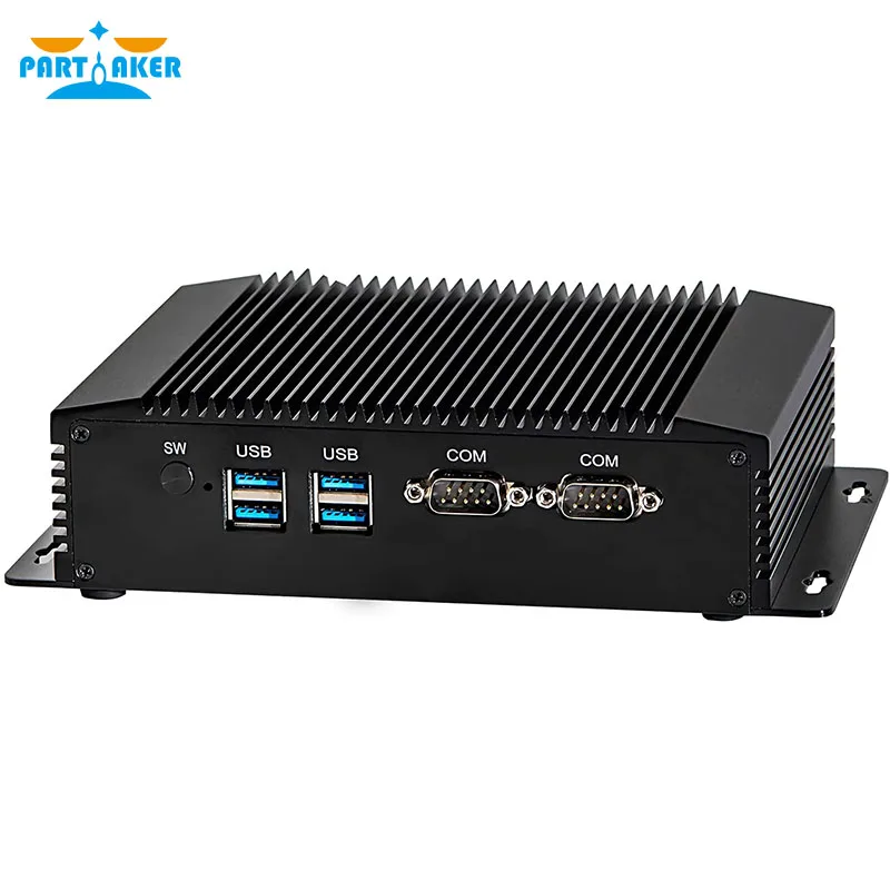 Partaker I23 Bezwentylatorowy komputer przemysłowy Mini PC Windows 10 Pro Intel Core i3-4010Y Celeron 2955U Dual LAN HD VGA 4 * USB3.0 WiFi