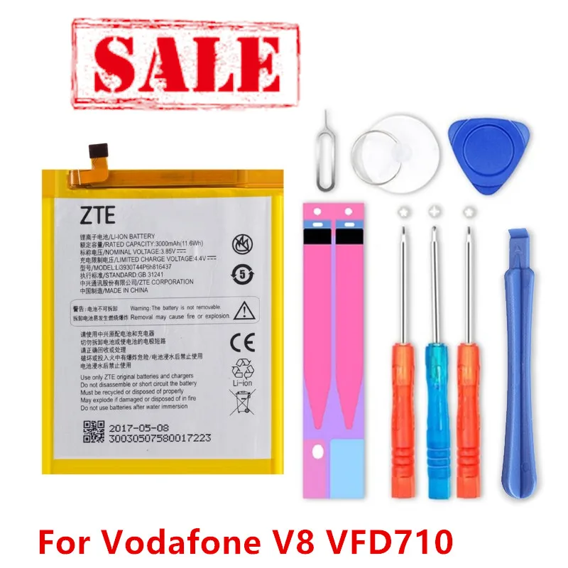 High Quality Battery Li3930T44P6h816437 For ZTE Vodafone VFD-710 Smart V8 ( VFD710 ) Back Up Batteria+tools