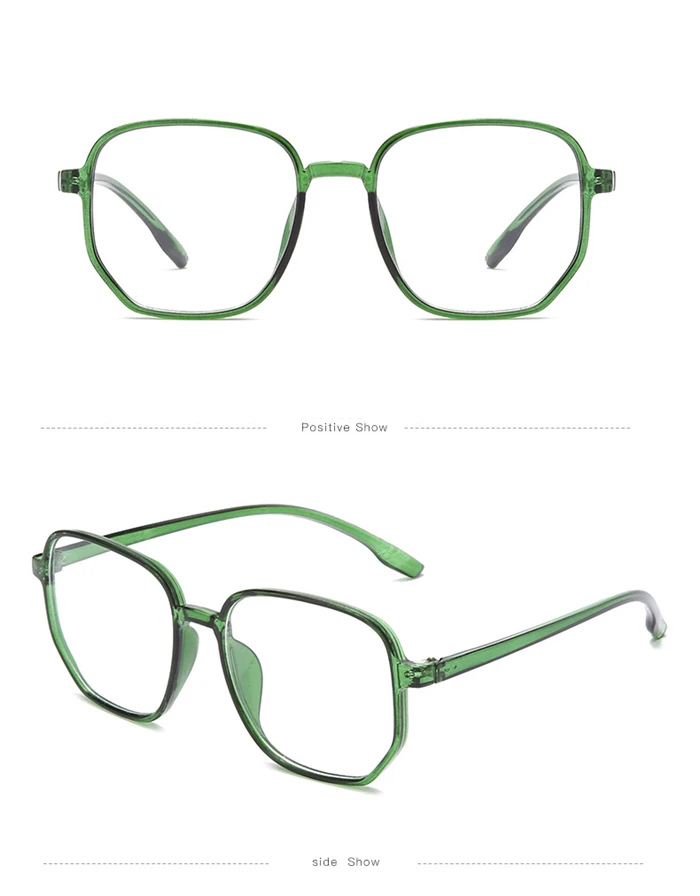 Großer Rahmen Anti-Blau-Licht kurzsichtige Brille Frauen blau grün Rahmen minus Linse Dioptrien Brille Männer 0 -0.5 -1.0 -1.5 bis -6.0 – Detail 8