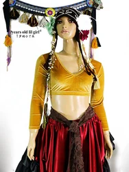 Velvet Fat Chance Tribal Choli Belly Dance Long Sleeve Top FA28 33