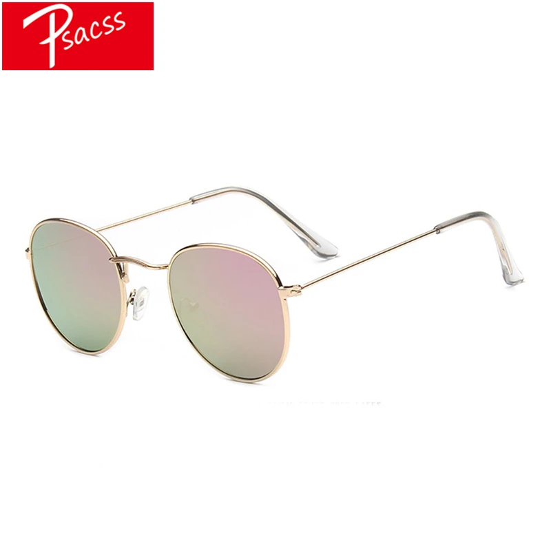 PSACSS NEW Small Round Sunglasses Women/Men Retro Fashion Brand Designer Glasses Women's Rays Mirrored Modis Oculos Shades UV400