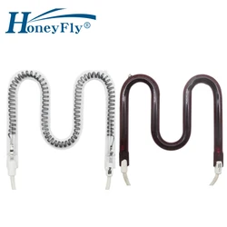 HoneyFly M-Shape Infrared Carbon Fibre Lamp 1200W 220V 114mm Electric Heater Lamp Ruby Single Spiral Drying Quartz Tube
