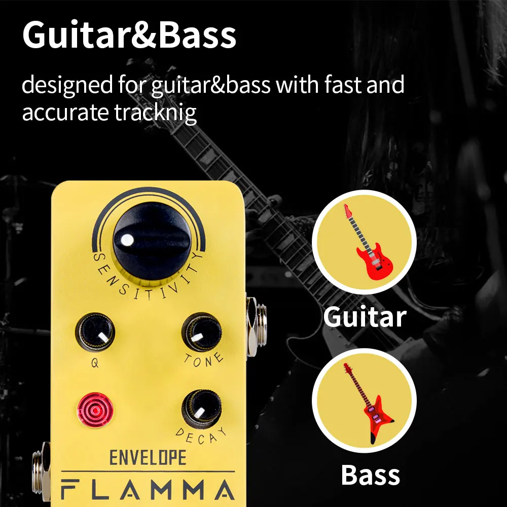 FLAMMA FC11 zarf filtre Analog oto Wah gitar efektleri Pedal gerçek Bypass Metal kabuk gitar pedalı