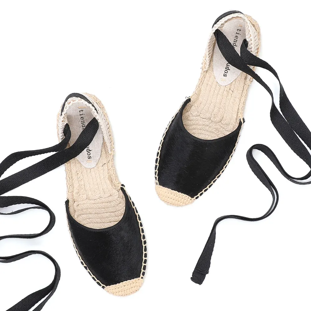 2021 Open Sapato Feminino Limited Hot Sale Horsehair T-strap Sapatos Mulher Sandals Sandalias 2021womens Espadrilles Flat Shoes