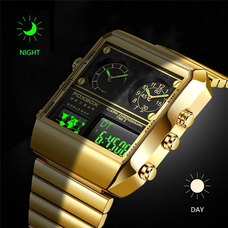 Reloj LIGE New Square Mens Watch Luxury Calendar Stainless Steel Wristwatch Waterproof Quartz Watches For Men Digital Male Clock