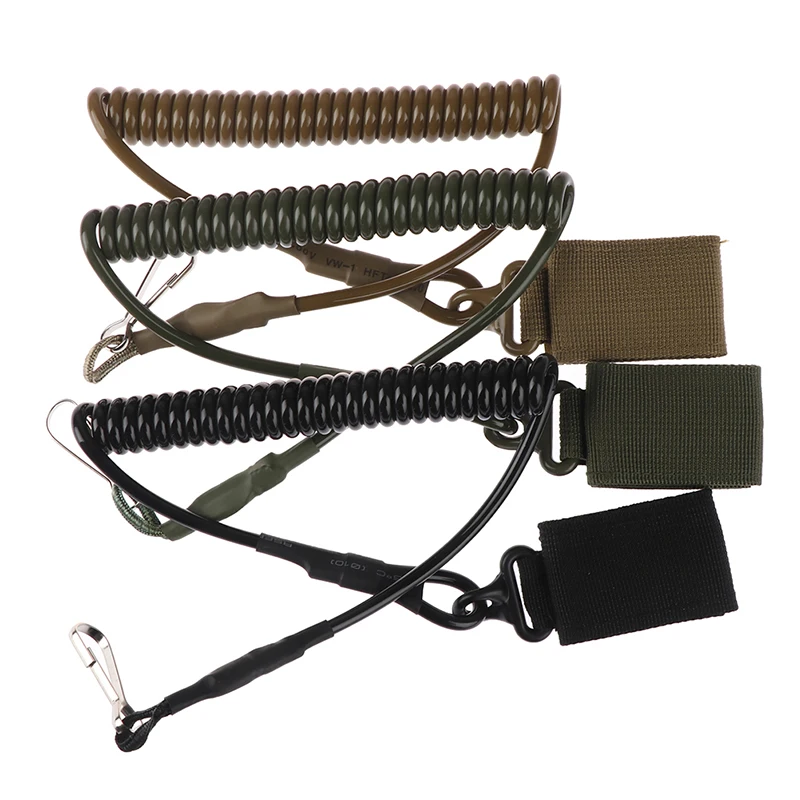 HOT!1PC Adjustable Combat Sling Telescopic Tactical Pistol Hand Gun Secure Lanyard Spring Sling with Magic Tape Belt