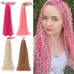 Zizi Braids Thin Micro Crochet Box Braiding 20inch Long Curly Synthetic Hair Extensions Pink Brown Golden Crochet Hair For Women