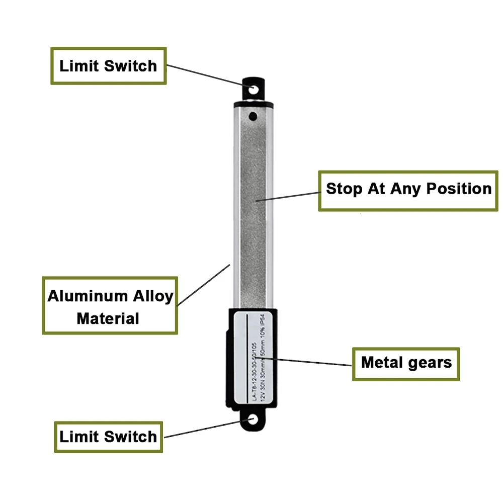 Micro Linear Actuator DC 12V 24V 150N Telescopic Rod 10/20/30/50/150/200mm Electric Lineal Actuador Motor 12 V Remote Controller