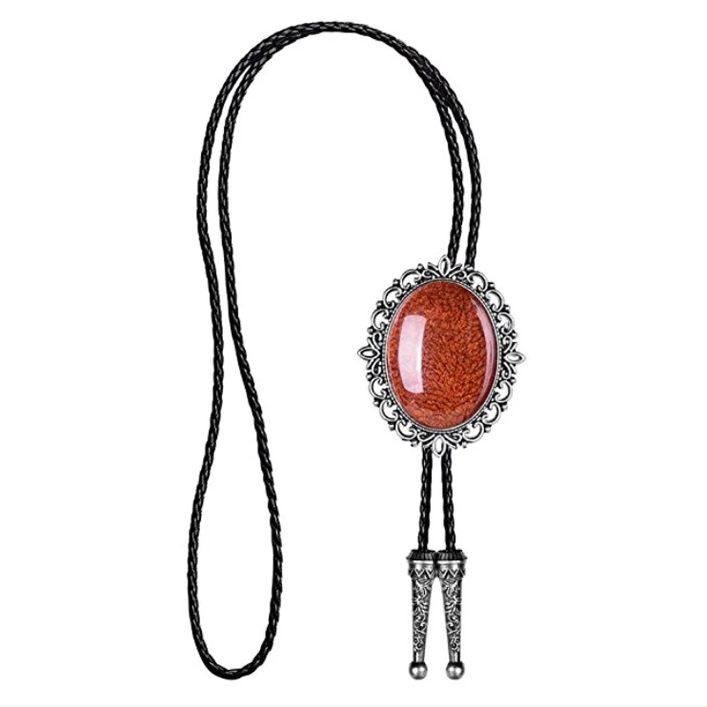 Natural Stone Scorpion Bolo Tie for Man Indian Cowboy Western Cowgirl Leather Rope Zinc Alloy Necktie