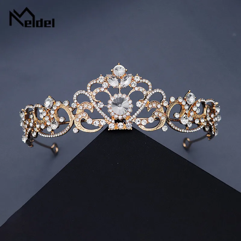 Meldel Hochzeit zubehör frau crown gold/silber braut schmuck handgemachte strass schöne mädchen geburtstag party kopfschmuck