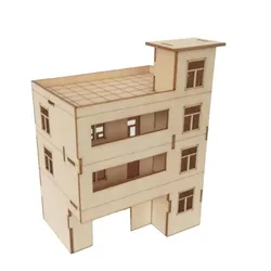 Handmade High-rise Wooden Villa Desktop Sand Table Home Building Model Assembled House Multi-style Diy Interior