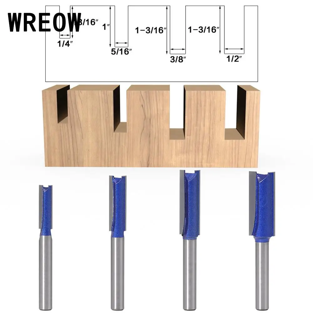 1/4inch/5/16inch/3/8inch/1/2inch Double Flute Straight 6mm Shank Router Bit softwood hardwood CNCmilling cutter endmill for wood