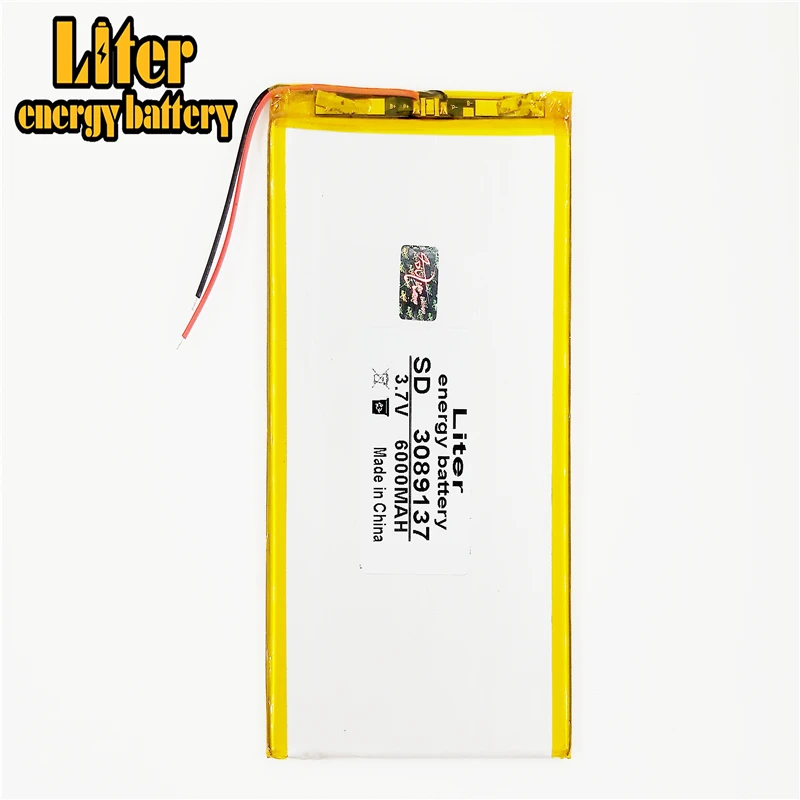 3.7V 3089137 tablet battery 6000 mah each universal rechargeable for tablet pc 8 inch 9 inch 10inch