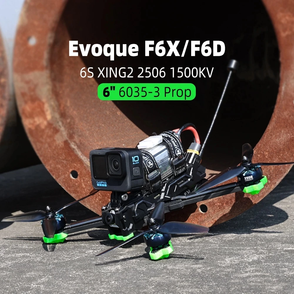 iFlight Nazgul Evoque F6 HD 6inch 6S FPV Drone BNF F6X F6D（Squashed-X or DC Geometry） with  Camera Vista HD System for FPV