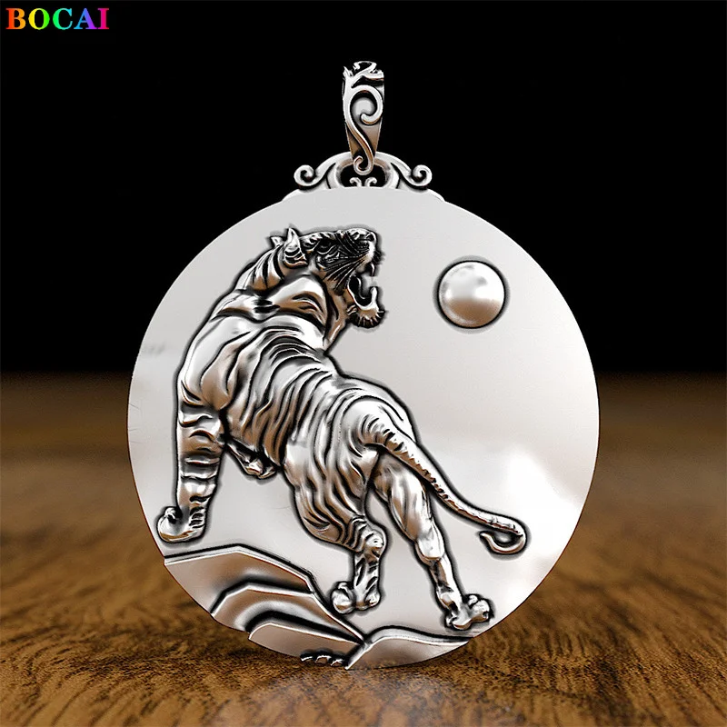 Bocai trend ige s999 Sterling Silber Charm Anhänger für Männer neue Mode Relief Tiger Argentinien Amulett Schmuck