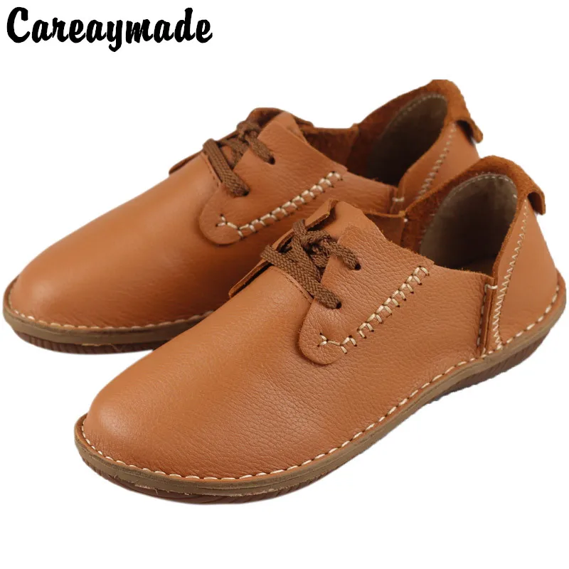 Careaymade-Genuine leather Women\'s shoes,Pure handmade flat shoes,the retro Large size Women shoes,Men fashion Casual shoes