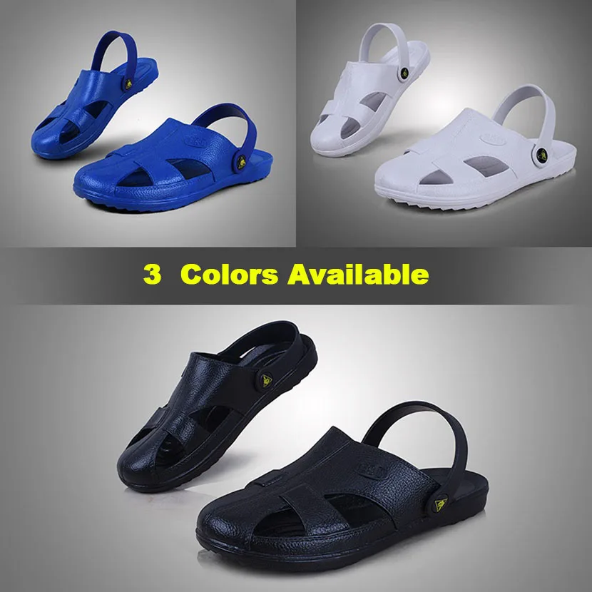 Anti-static Slippers Safety Shoes Man and Women for Work Non-slip Breathable Massage SPU Soft Soles Summer Fashion Sandals