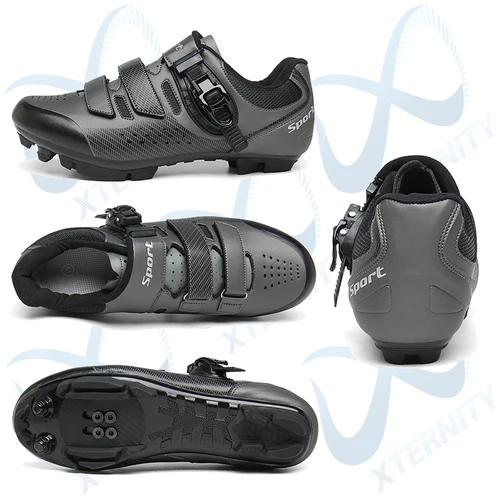 Imagen 2 del producto Nuevos zapatos de ciclismo anticolisión de gran tamaño MTB, zapatos profesionales de carreras para bicicleta de carretera SPD, zapatillas de deporte para bicicleta con bloqueo automático para hombres