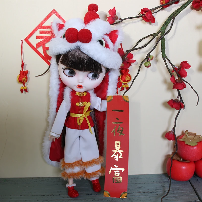 

ICY DBS Blyth Doll Clothes 1/6 bjd New Years Festive Suit Lion Dance Suit for Licca Azone Body