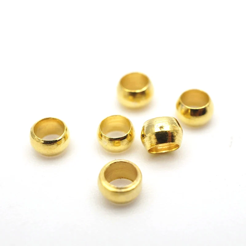 500/Lot Ende Perlen Silber Gold Überzogene 1.5/2/2.5/3/3.5/4mm Dia Crimp Perlen Legierung Perlen Für Schmuck Machen Schmuck DIY Finding – Detail 10