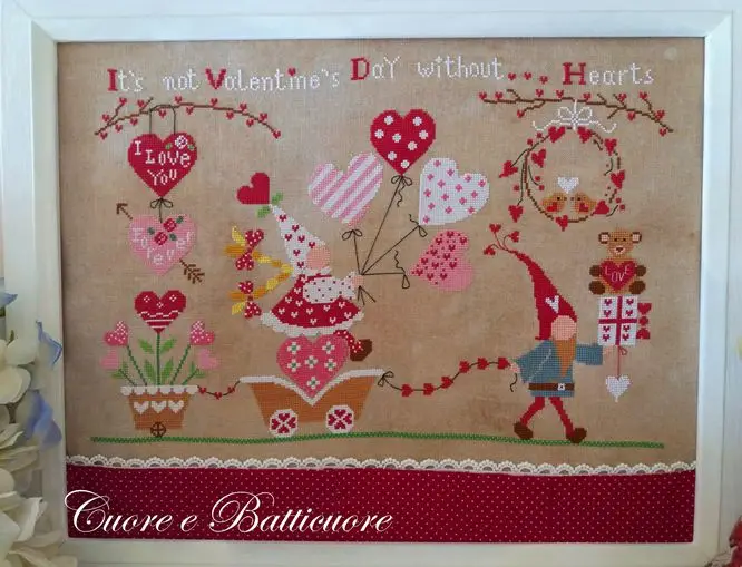 

who says Valentine's Day is not happy 57-41 cross stitch kit aida fabric 18ct 14ct canvas cotton thread embroidery kits