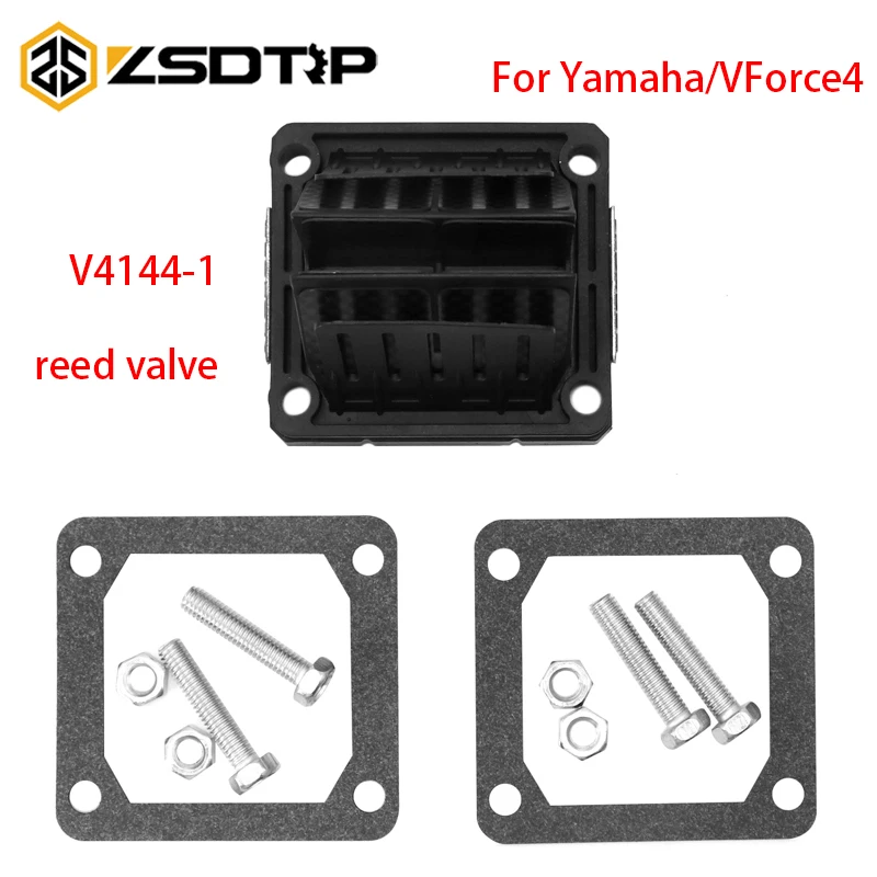 ZSDTRP High Quality ATV Parts Intake Reed Valve Carbon Fiber With Bolts Stickers For VForce4 V4144-1 Yamaha RX135/RXZ135/Y125Z