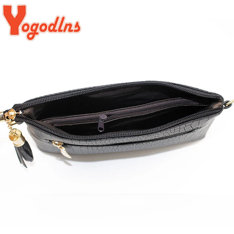 Yogodlns Crocodile Pattern Shoulder Bag For Women PU Leather Messenger Bag New Luxury Crossbody Bag Fashion Lady Handbag