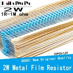 20PCS/LOT 2W 1R-1M 1% 2W Metal Film Resistor 22R 47R 100R 220R 470R 1K 8.2K 68K 33R 36R 39R 43K 470K 82R 10K 22K 100K 220K ohm