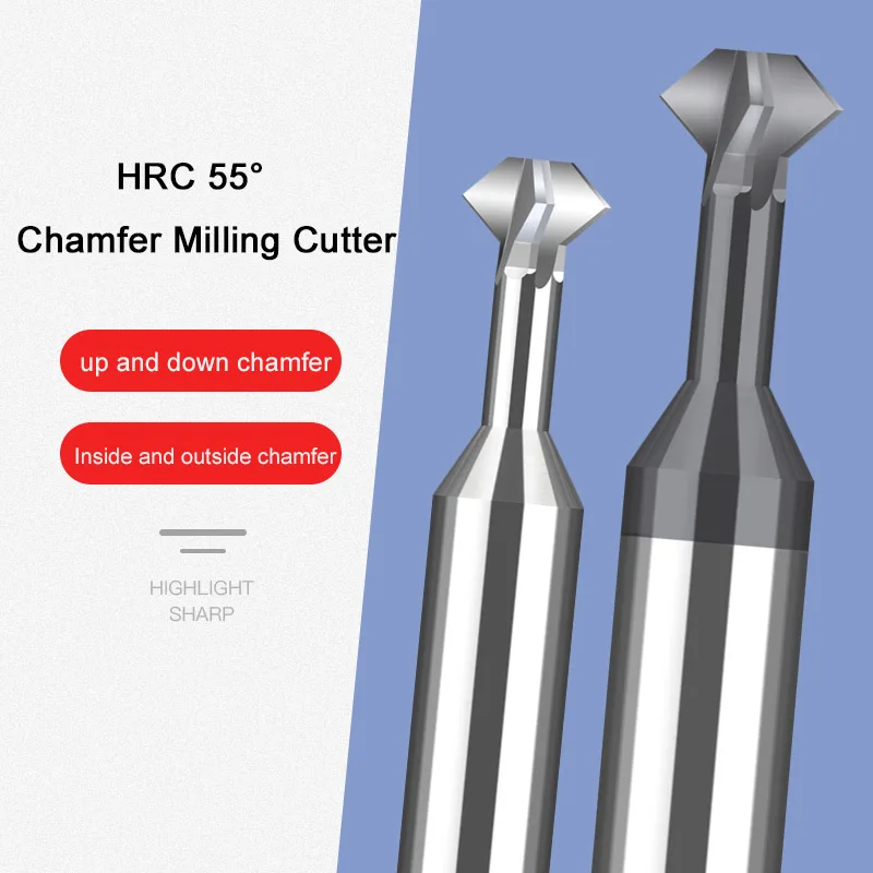 4 Flute Up And Down Chamfer Milling Cutter 60 90 120 Degree Tungsten Carbide Inverted Chamfering Router Bit CNC Tools For Steel