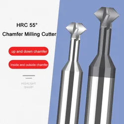 4 Flute Up And Down Chamfer Milling Cutter 60 90 120 Degree Tungsten Carbide Inverted Chamfering Router Bit CNC Tools For Steel