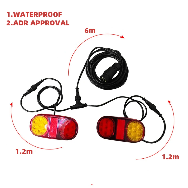 12V LED trailer tail lights lamp kit trailer lights cable trailer parts waterproof  ADR APPROVAL