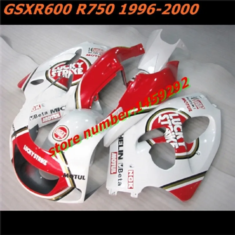 New  motorcycle fairing  Fairing Motocycle Accessories GSXR600/750 96- 00 GSXR600 GSXR750 1996-2000 red white lucky  Fairing