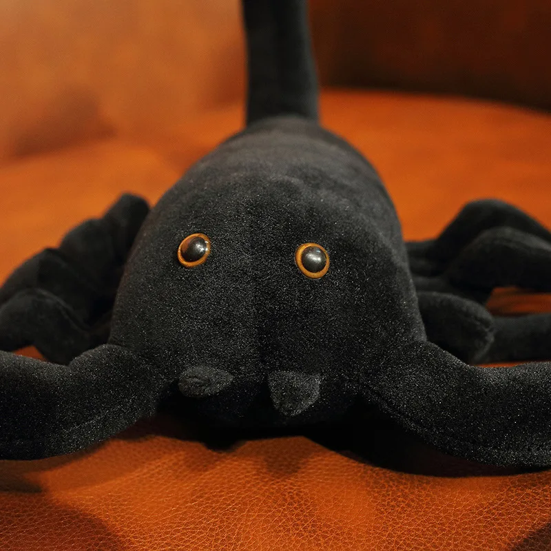 Juguetes Divertidos de felpa de Escorpión Negro de 45/100/120cm, muñecos creativos de peluche suaves de la vida Real para Navidad y cumpleaños