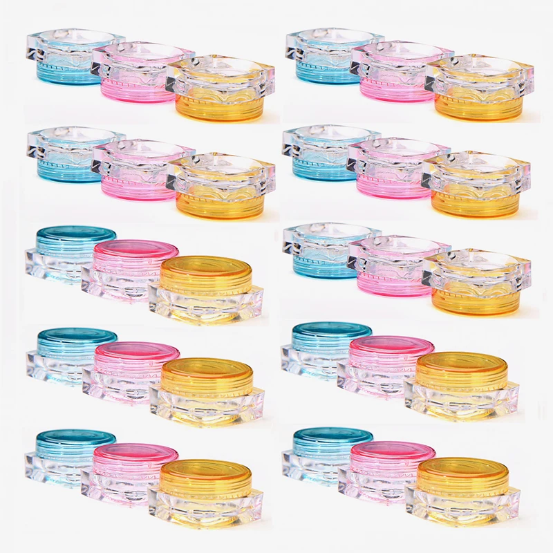 50pcs 3g 5g Empty Plastic Refillable Bottles Square Cosmetic Jars Makeup Containers Travel Small Bottle Face Cream Perfume Pot