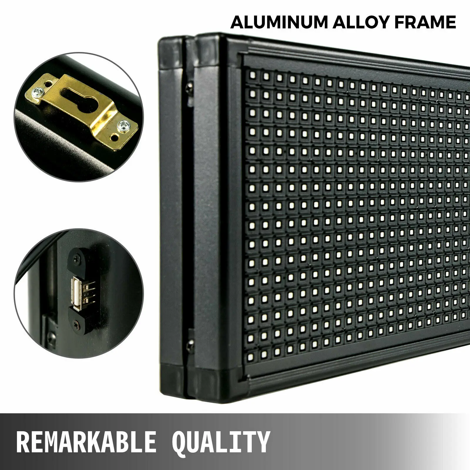 VEVOR LED 7 Màu Cuộn Màn Hình Hiển Thị Tin Nhắn 40X8Inch RGB P10 Kỹ Thuật Số Ngoài Trời Có Thể Lập Trình Bảng Hiển Thị Cho kinh Doanh Quảng Cáo