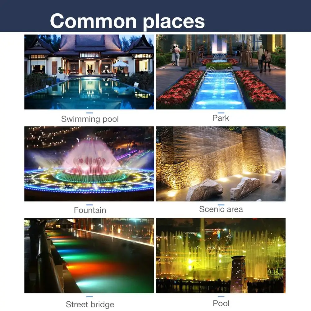 LED Underwater Light RGB Waterproof Anti-corrosion Floodlight Lamp for Fountain Aquarium Swimming Pool 12V