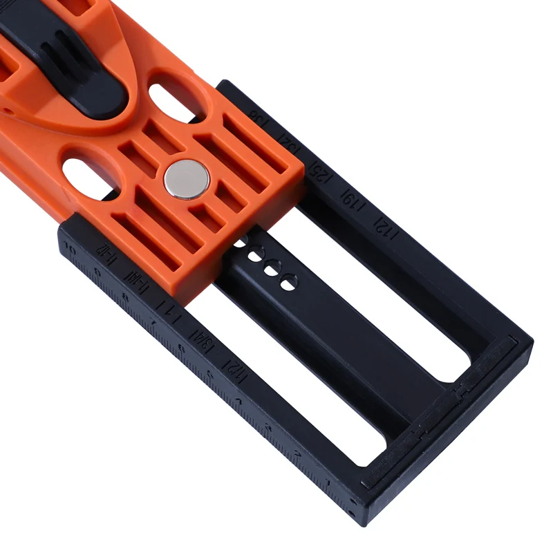 Maschera per fori tascabili regolabile per giunti in legno da 9.5mm punte per trapano con localizzatore di fori obliqui guida per trapano in plastica ABS strumenti per la lavorazione del legno