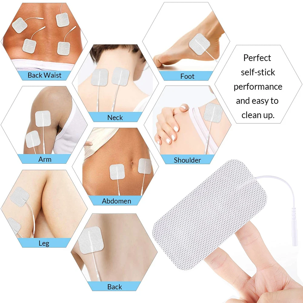 Physiotherapy Tens Electrode โPads Conductive Gel Therapeutic Pulse Pressure Electrical Compex Muscle Stimulator Massage Patches