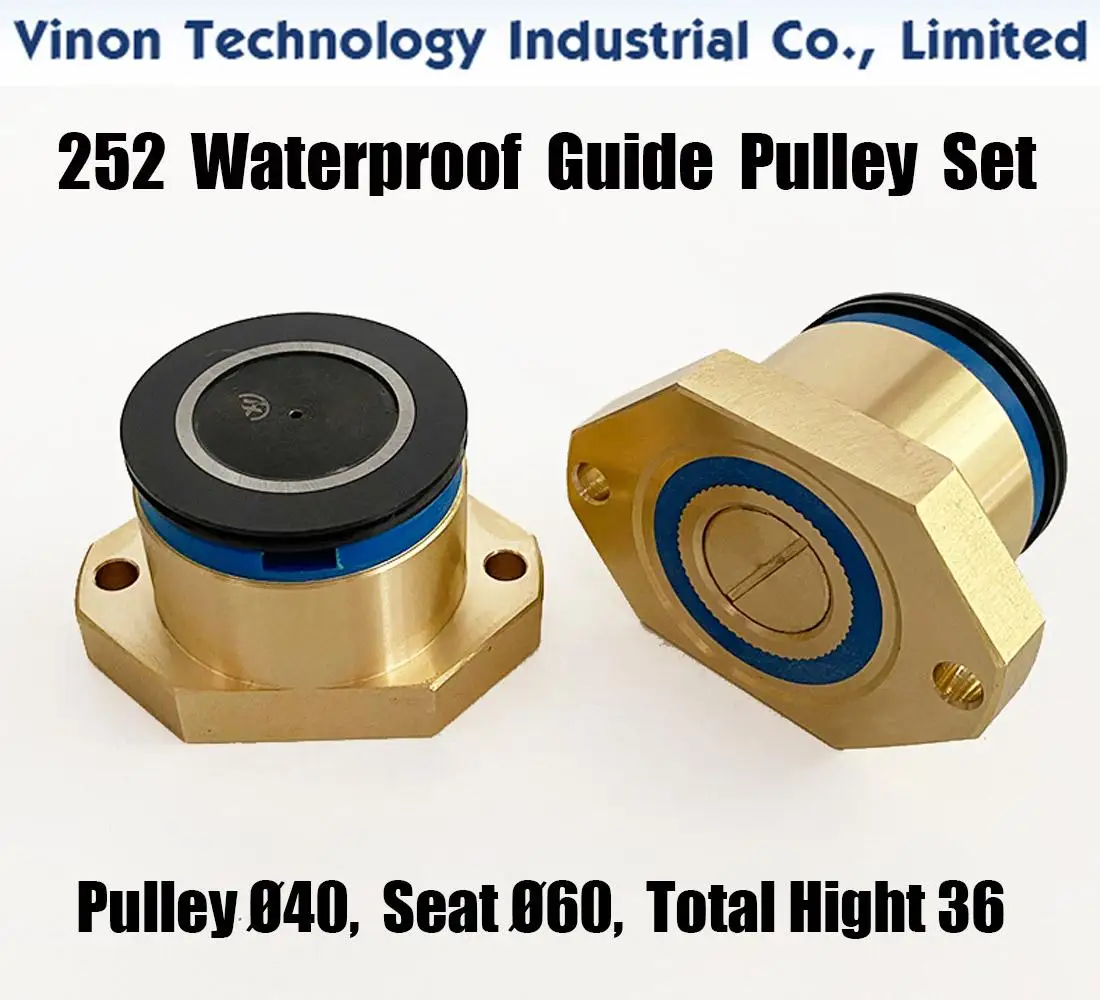 252 Single Side Waterproof Guide Pulley Set With Flange EDM Parts,PulleyØ40,Seat 60,Total Height 36mm for BaoMa Medium Speed