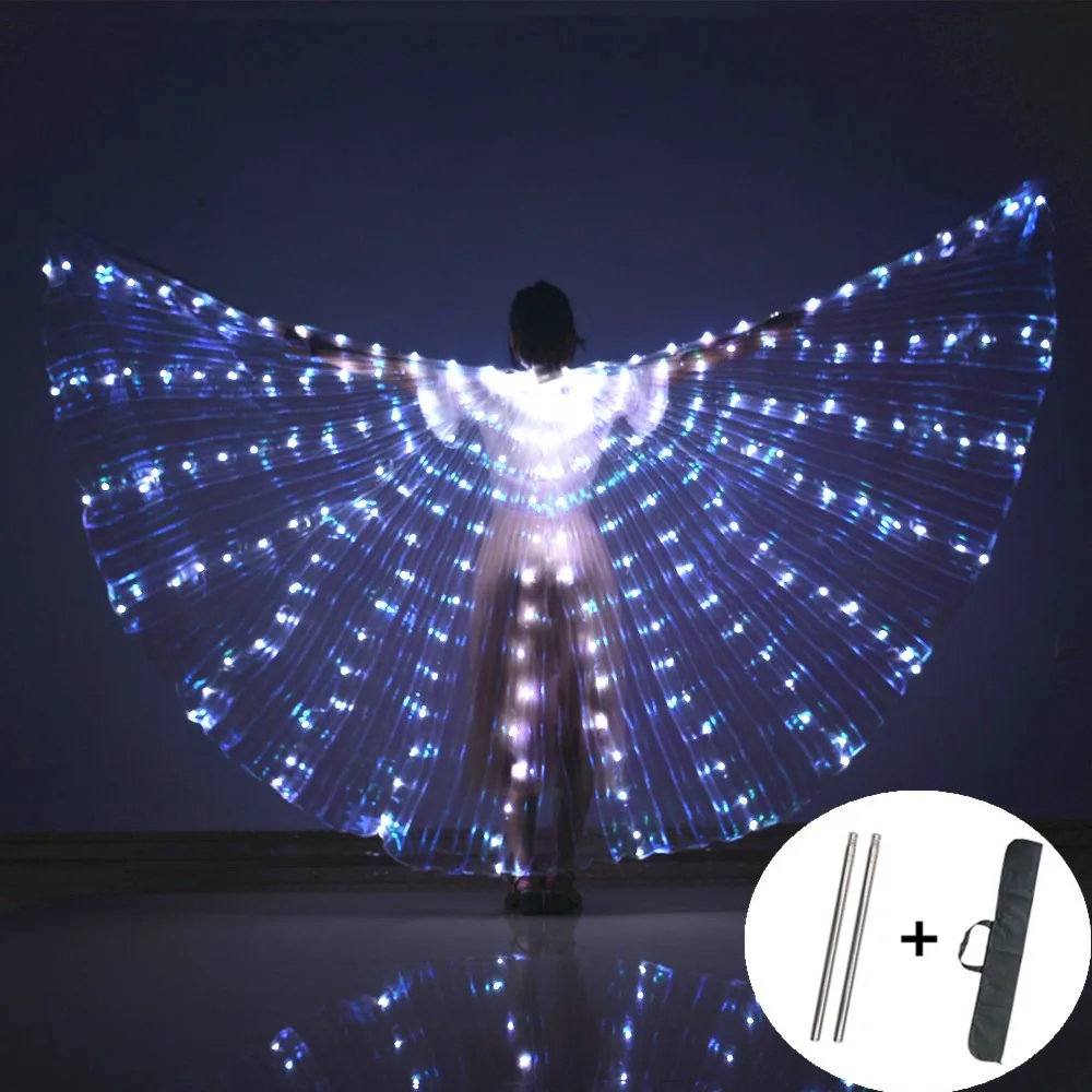 LED Dance Fairy Wings Kolorowy motyl Kostium do tańca brzucha Wielkanoc Boże Narodzenie Halloween Orientalny taniec brzucha Skrzydła Światła Lampa