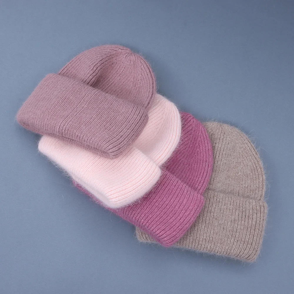 Heißer Verkauf Winter Hut Echt Kaninchen Fell Winter Hüte Für Frauen Mode Warme Beanie Hüte Frauen Solide Erwachsene Abdeckung Kopf Kappe – Detail 20